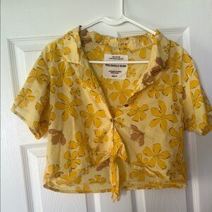 Yellow Floral Women's Top